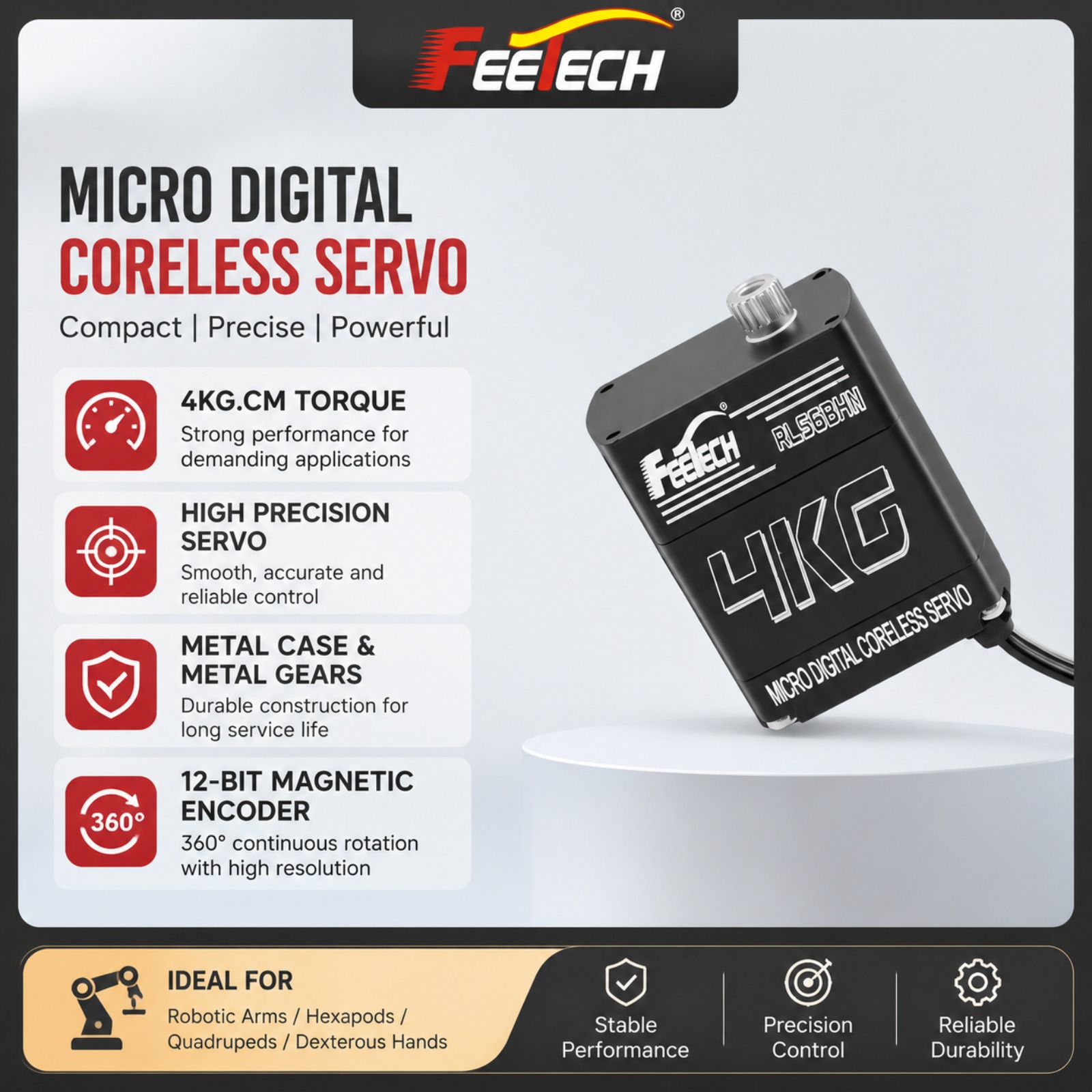 Robot Arm Motor - Feetech HL-3604-C001 Coreless Motor Servo 4.5KG